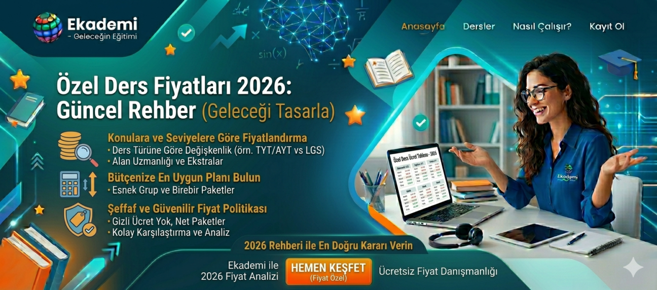 Özel Ders Fiyatları 2026 – Güncel Rehber